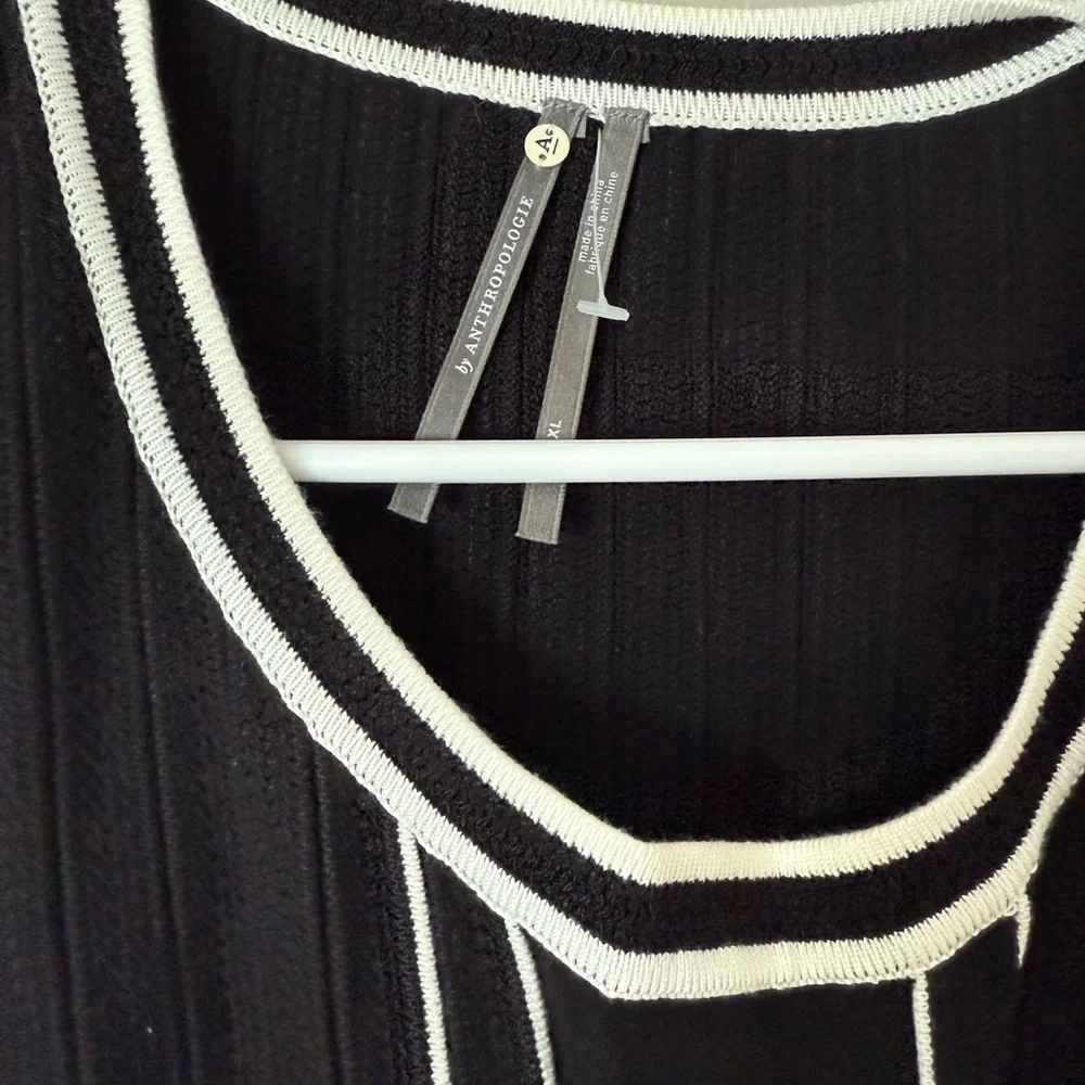 Anthropologie Black and White Midi Dress - Picture 4 of 7